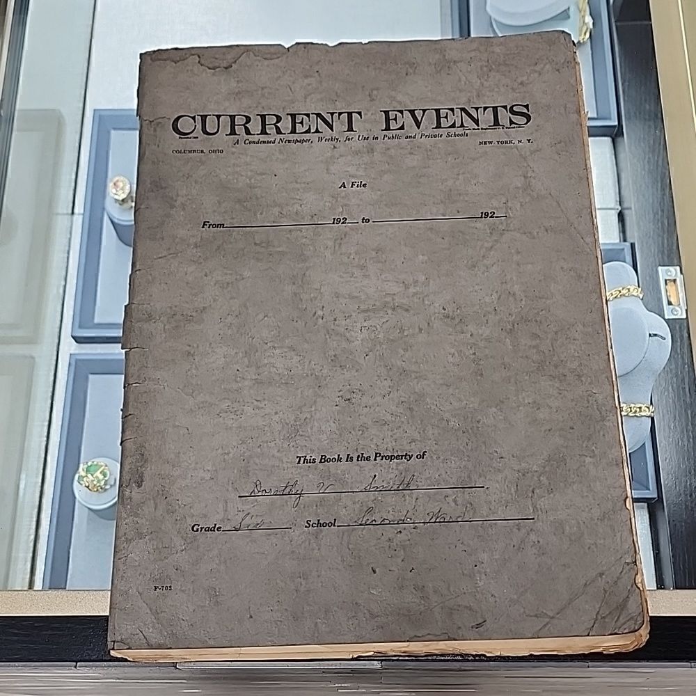 Vintage 1928 Current Events Folder Booklet
